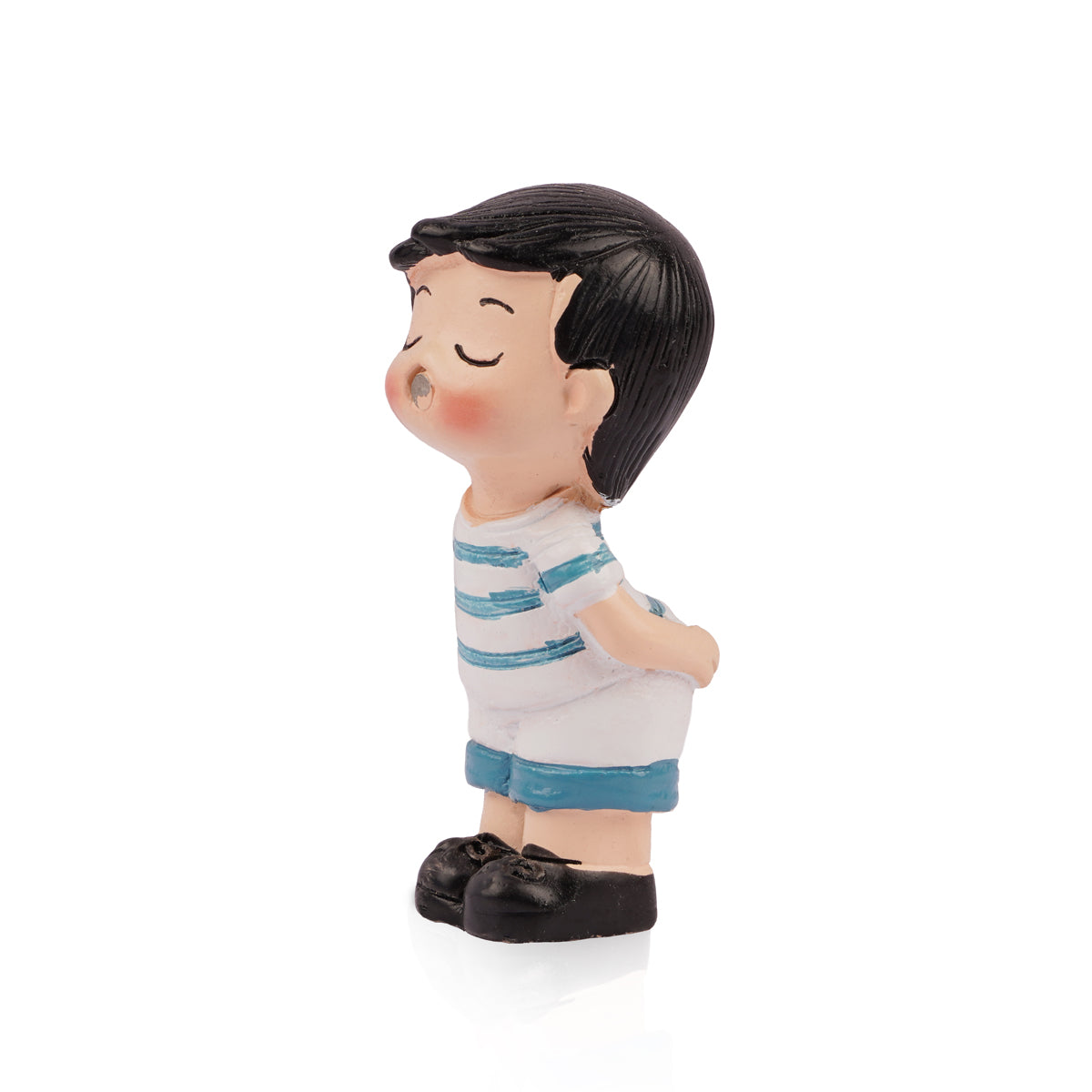 Romantic Couple Mini Figurine – White & Pink Polyresin (8.5 cm)