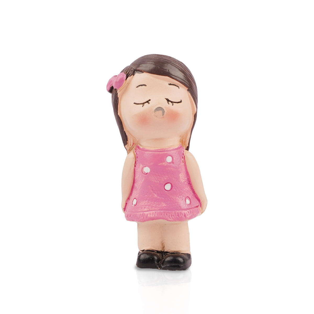 Romantic Couple Mini Figurine – White & Pink Polyresin (8.5 cm)