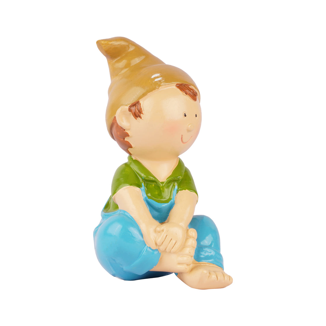 The Writershub Cute Sitting Boy Decorative Showpiece – Multicolour