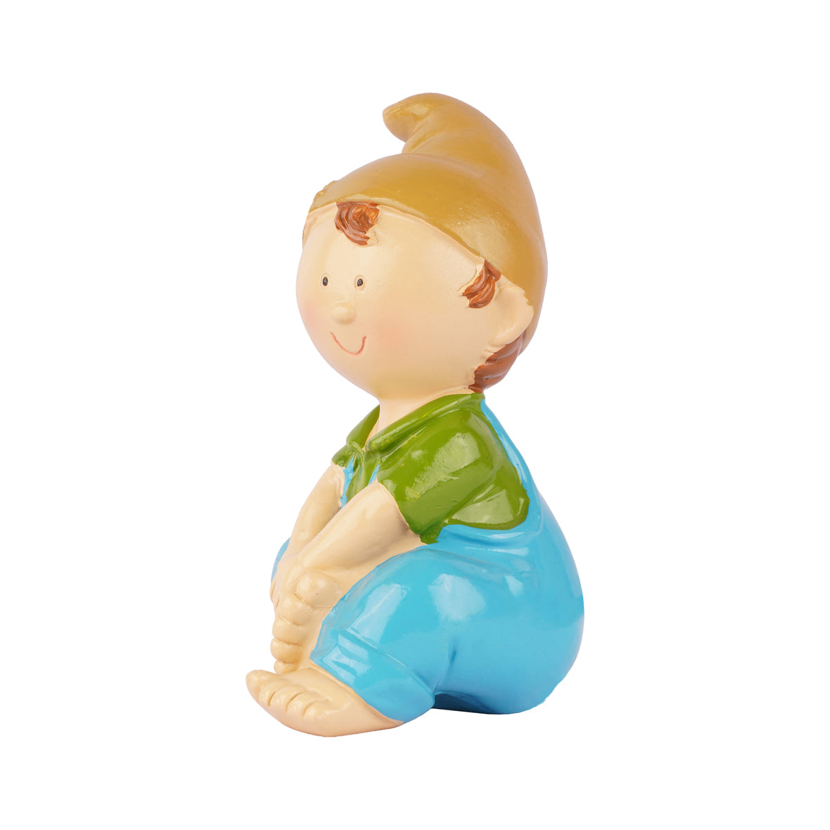 The Writershub Cute Sitting Boy Decorative Showpiece – Multicolour