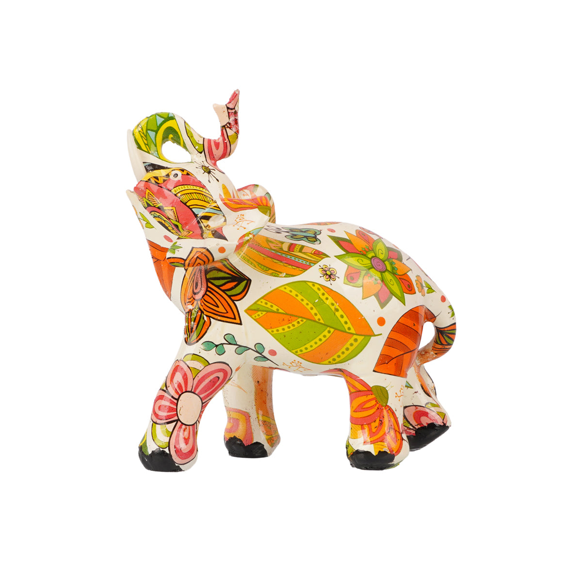 Colourful Floral Elephant Figurine