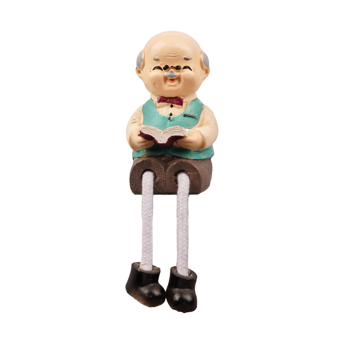 Grandparent Figurine Pair with Hanging Legs | Shelf Decor