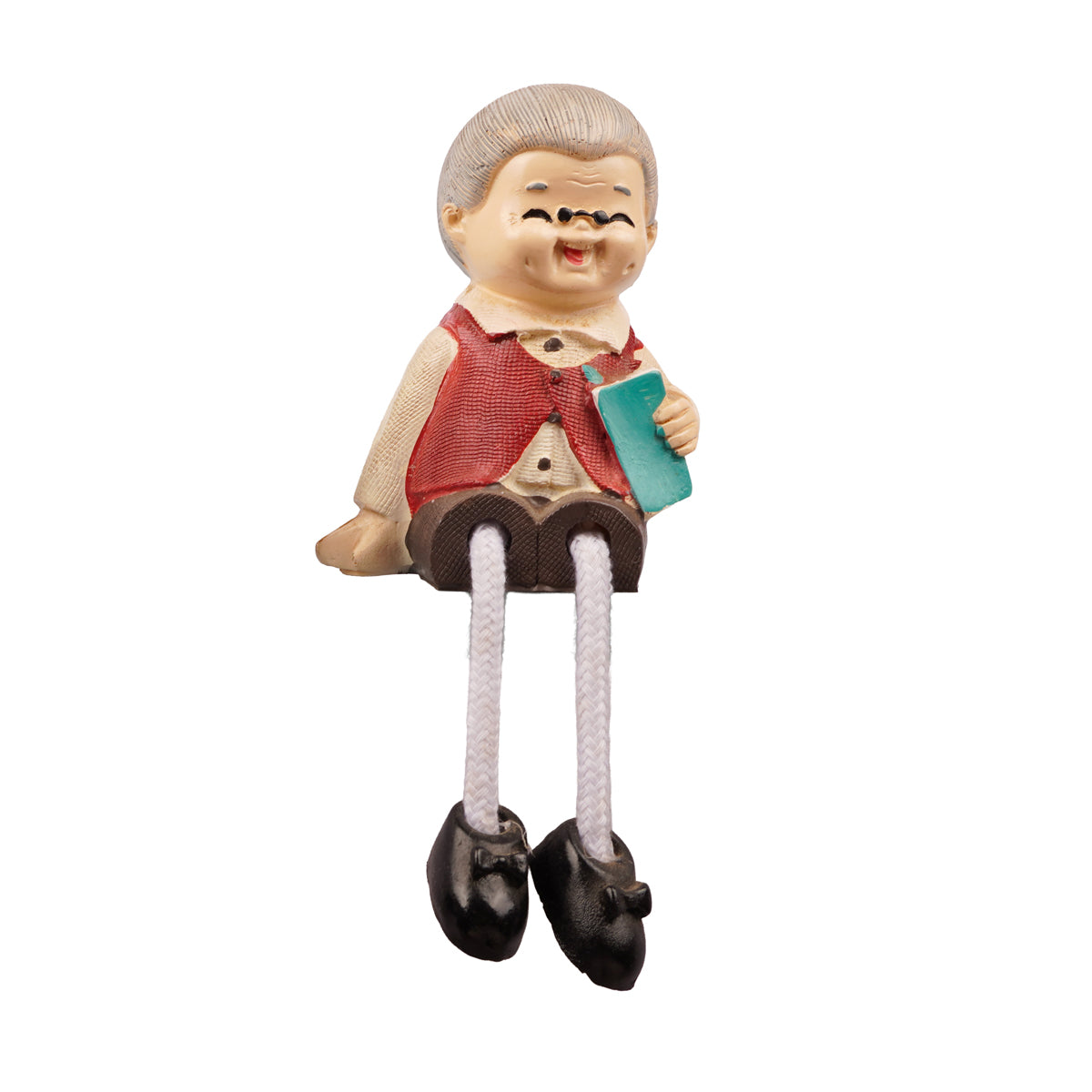 Grandparent Figurine Pair with Hanging Legs | Shelf Decor