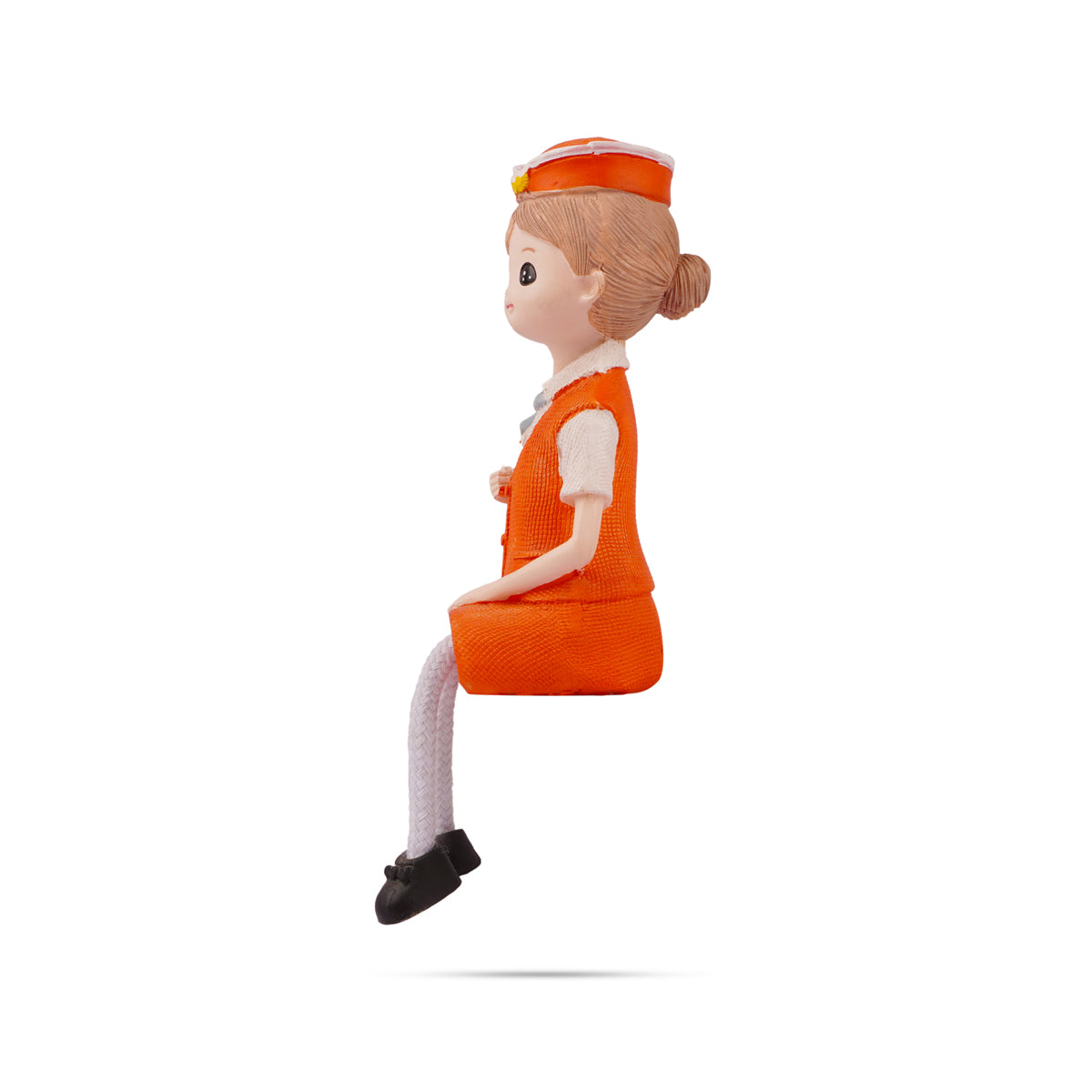 Cute Flight Attendant Miniature Figurine – Hanging Legs Design (10 cm)