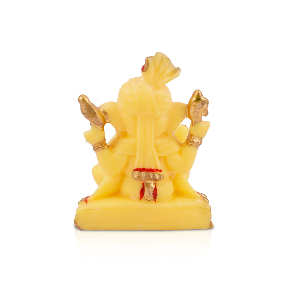 Mini Ganesh Idol – Yellow & Gold Matte Finish (7 cm)