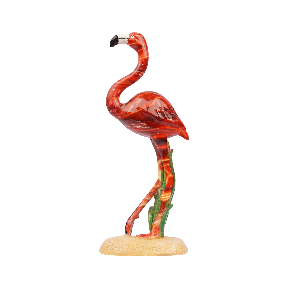 Glossy Red Flamingo Statue – Polyresin Decorative Showpiece for Home & Office