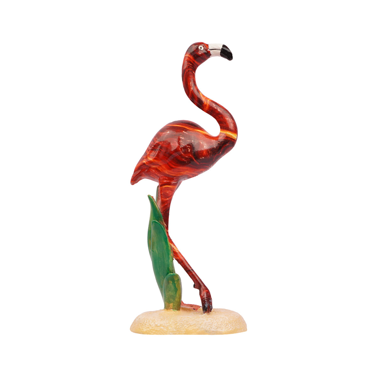 Glossy Red Flamingo Statue – Polyresin Decorative Showpiece for Home & Office