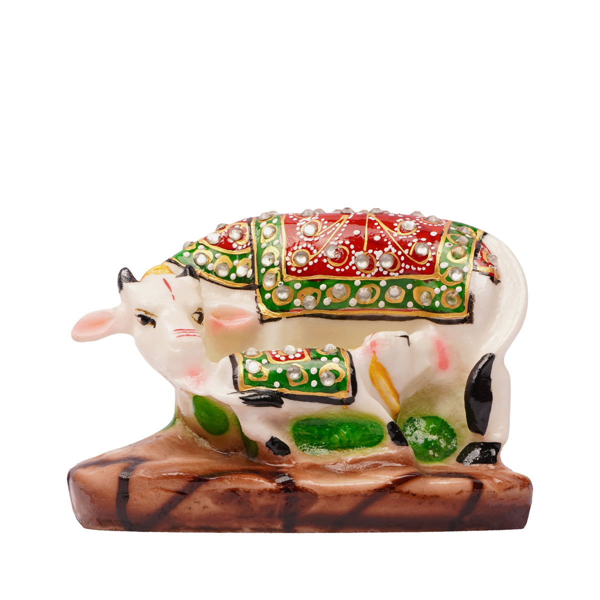 Decorative Cow and Calf Polyresin Showpiece Statue – Kamadhenu Symbol