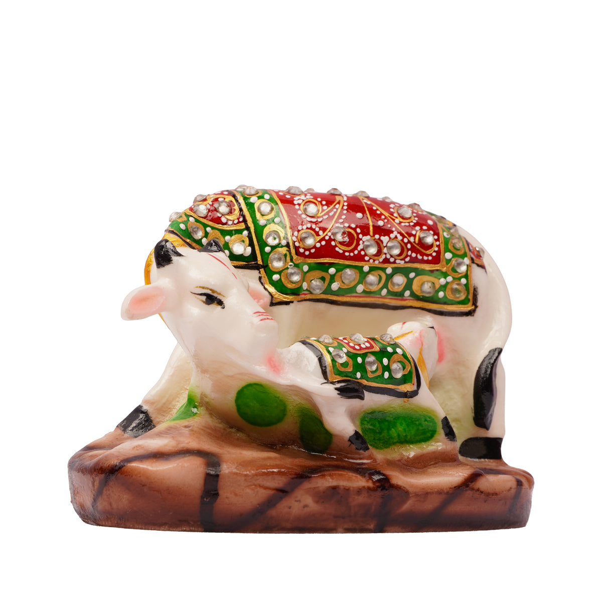 Decorative Cow and Calf Polyresin Showpiece Statue – Kamadhenu Symbol
