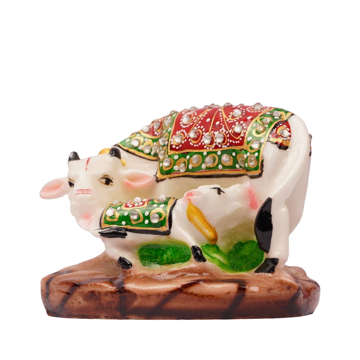Decorative Cow and Calf Polyresin Showpiece Statue – Kamadhenu Symbol