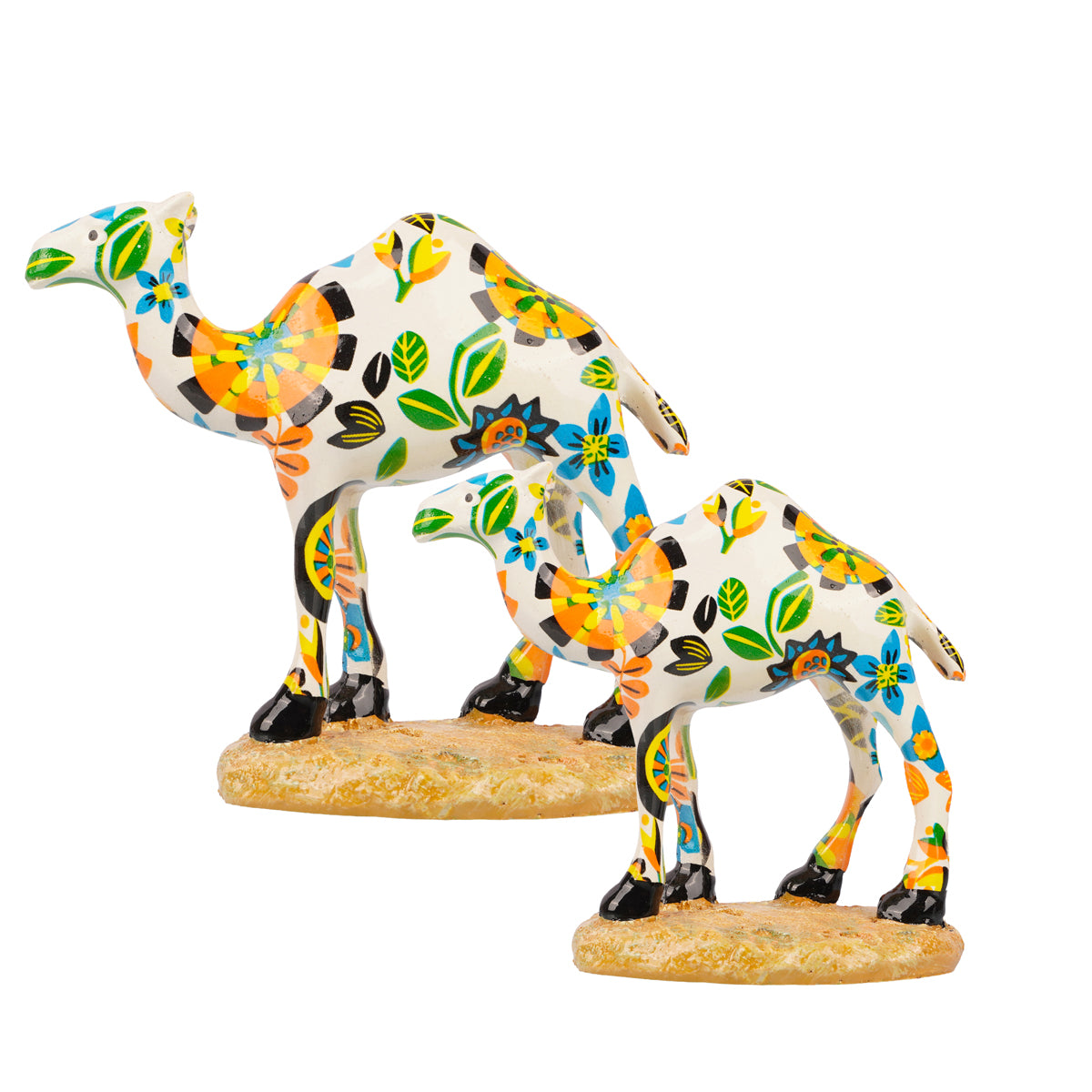 Combo Camel Figurines — Set of 2 Hand‑Painted Polyresin Showpieces