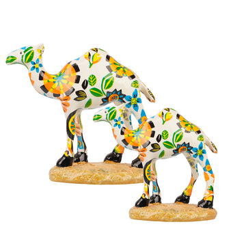 Combo Camel Figurines — Set of 2 Hand‑Painted Polyresin Showpieces