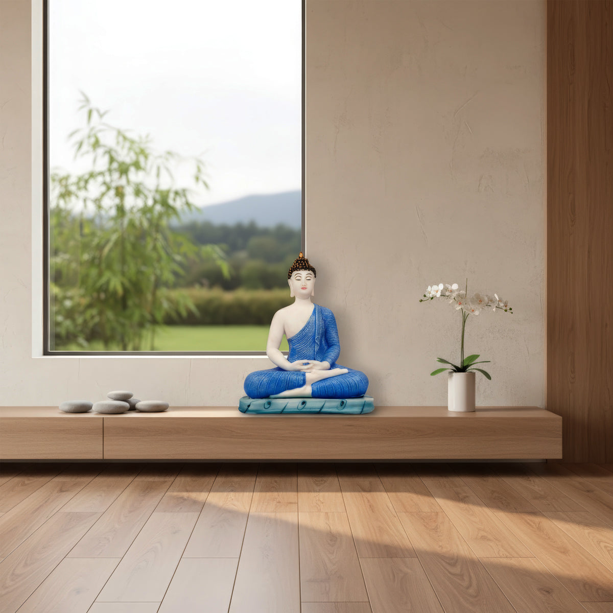 The WritersHub Buddha in Dhyana Mudra Statue – Polyresin Meditation Idol