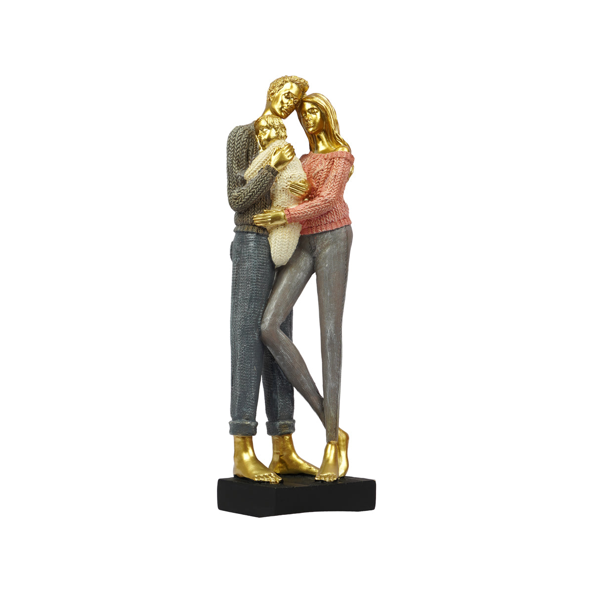 The WritersHub Golden Family Love Bond Showpiece – Polyresin Decorative Statue