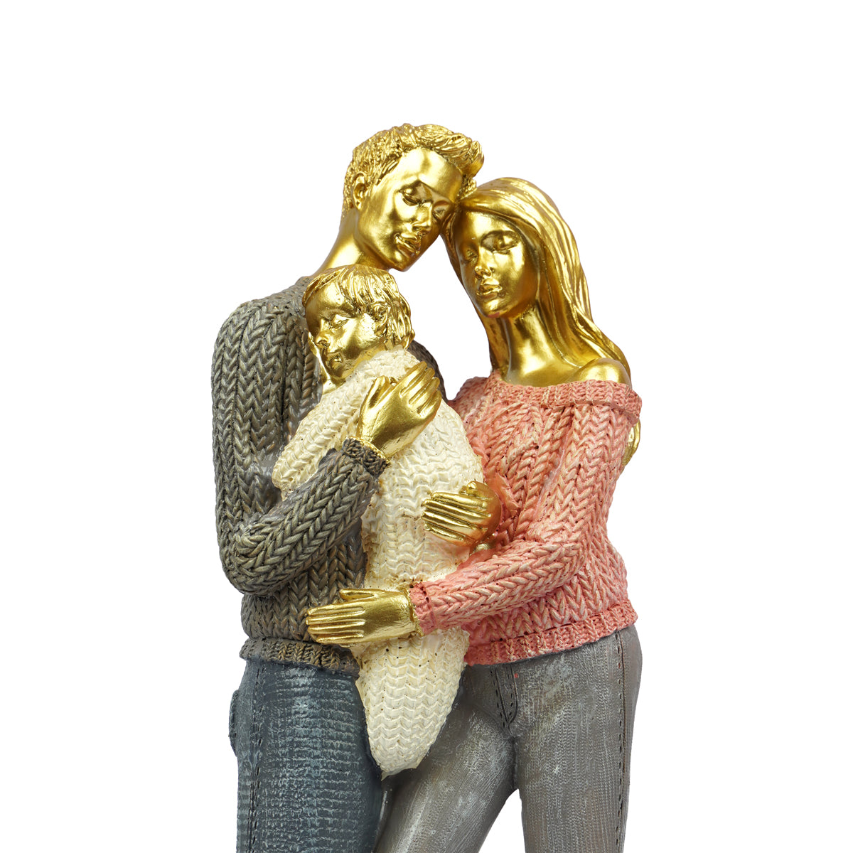 The WritersHub Golden Family Love Bond Showpiece – Polyresin Decorative Statue