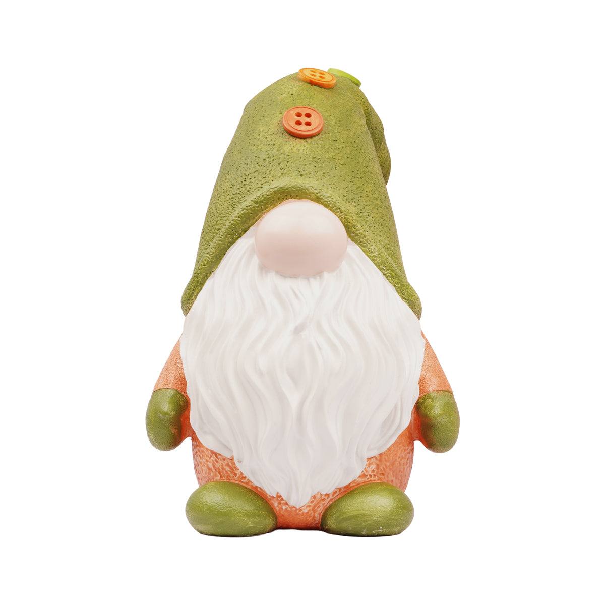The Writershub Whimsical Garden Gnome Figurine with Green Hat & White Beard
