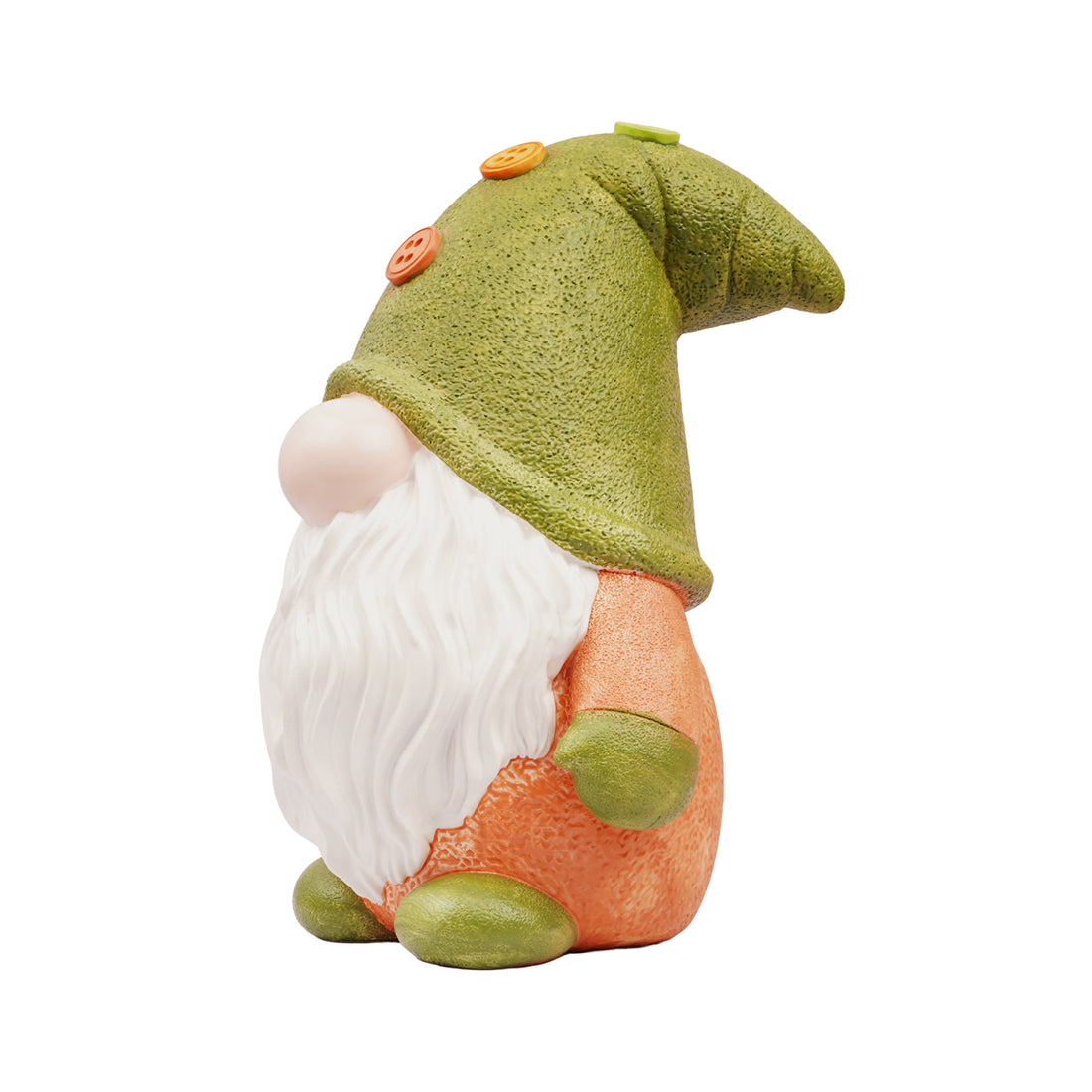 The Writershub Whimsical Garden Gnome Figurine with Green Hat & White Beard