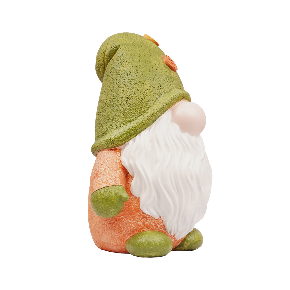 The Writershub Whimsical Garden Gnome Figurine with Green Hat & White Beard