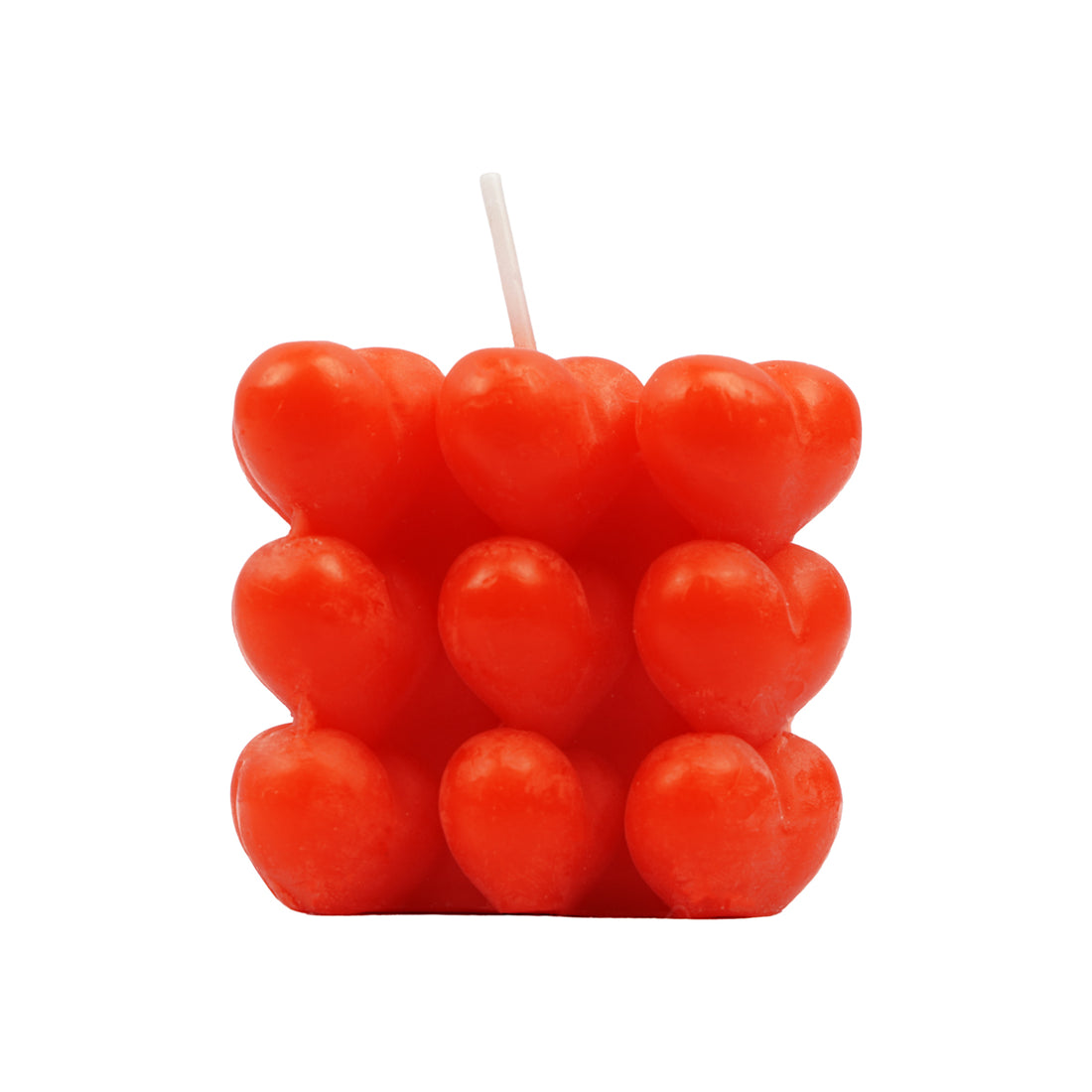 The WritersHub Red Bubble Cube Scented Candle – Geometric Decorative Candle