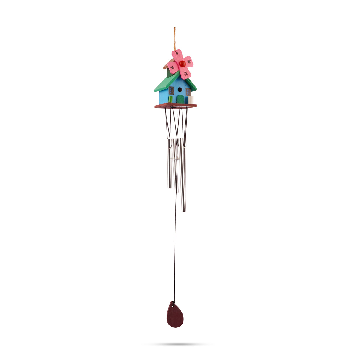Decorative Wooden Wind Chime – Multicolour Hanging Home Décor (56 cm)