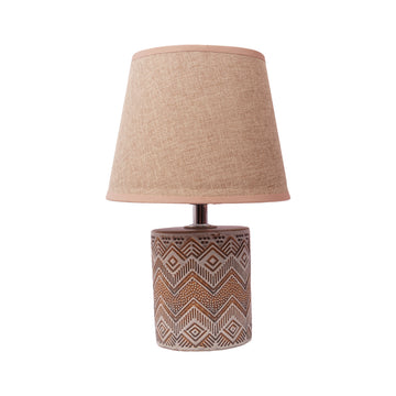 Elegant Tribal Pattern Ceramic Table Lamp – Modern Ethnic Décor