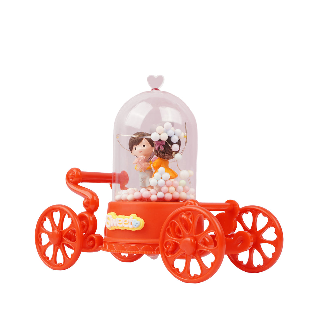 Romantic Sweet Couple Carriage Showpiece – LED Decorative Gift