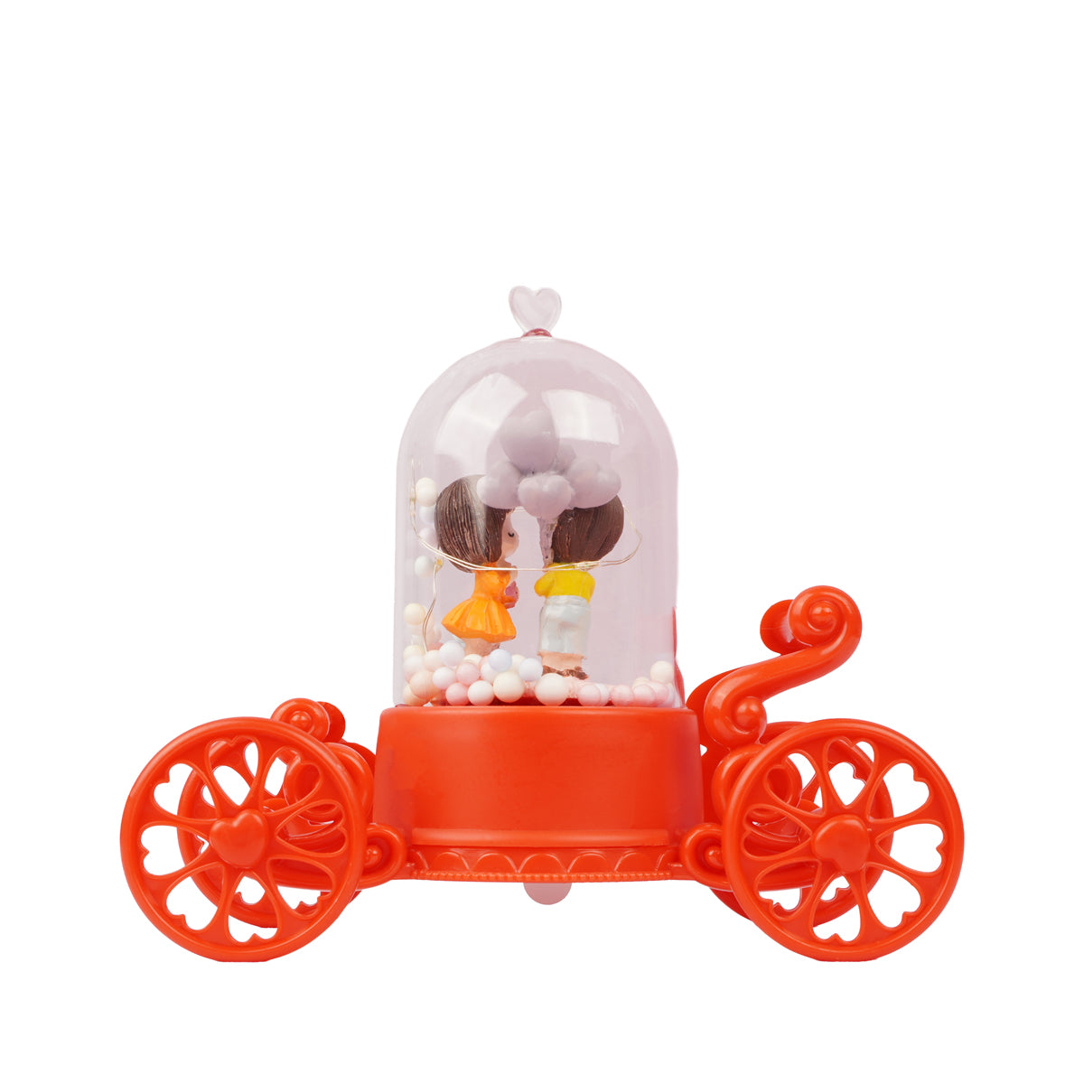 Romantic Sweet Couple Carriage Showpiece – LED Decorative Gift