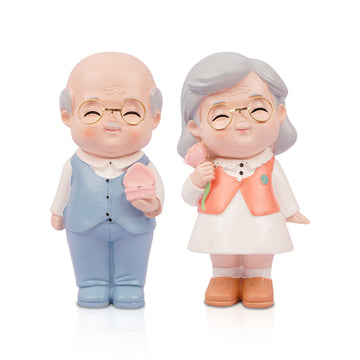 The Writershub Grandparents’ Love Figurine Set – Grey & White Showpiece
