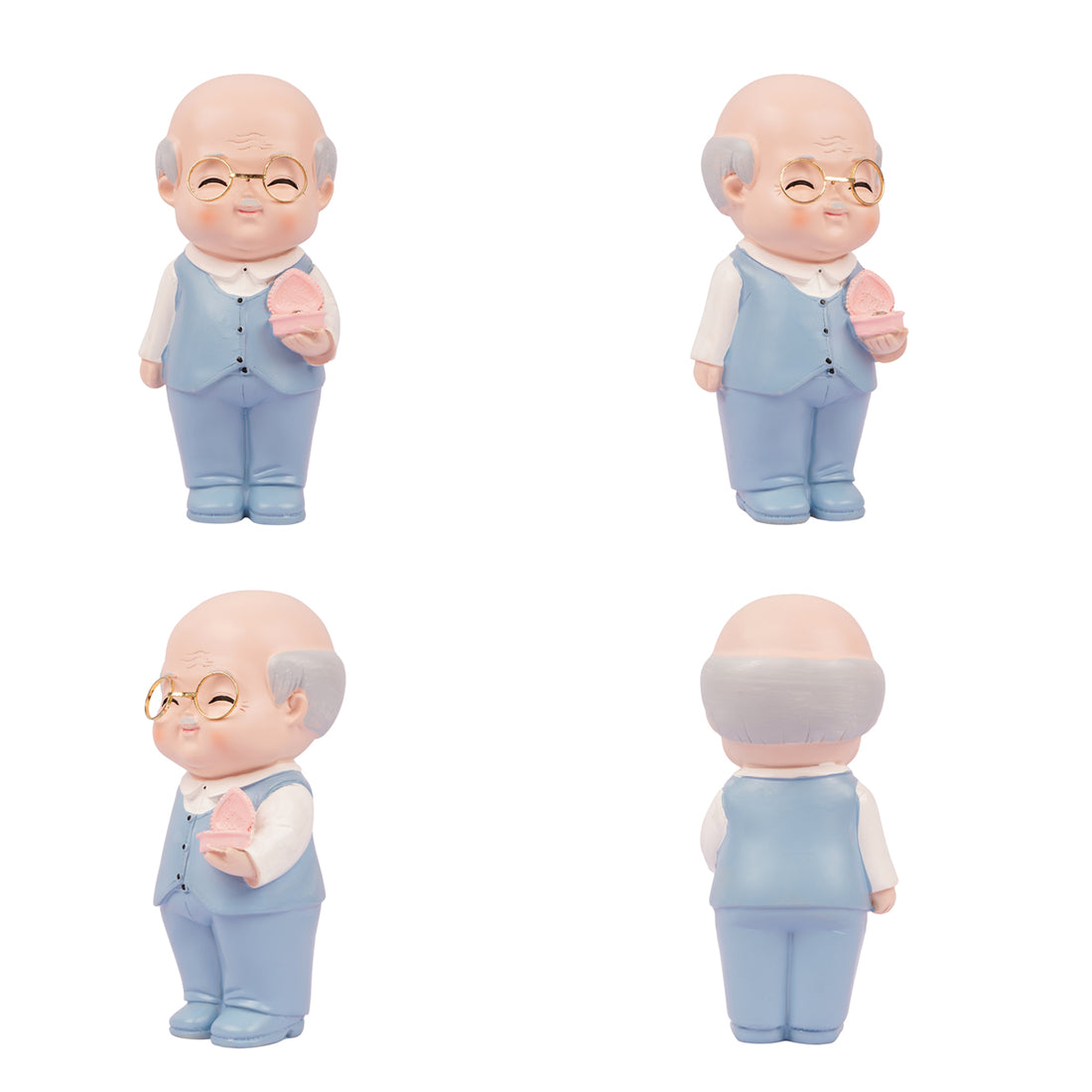 The Writershub Grandparents’ Love Figurine Set – Grey & White Showpiece