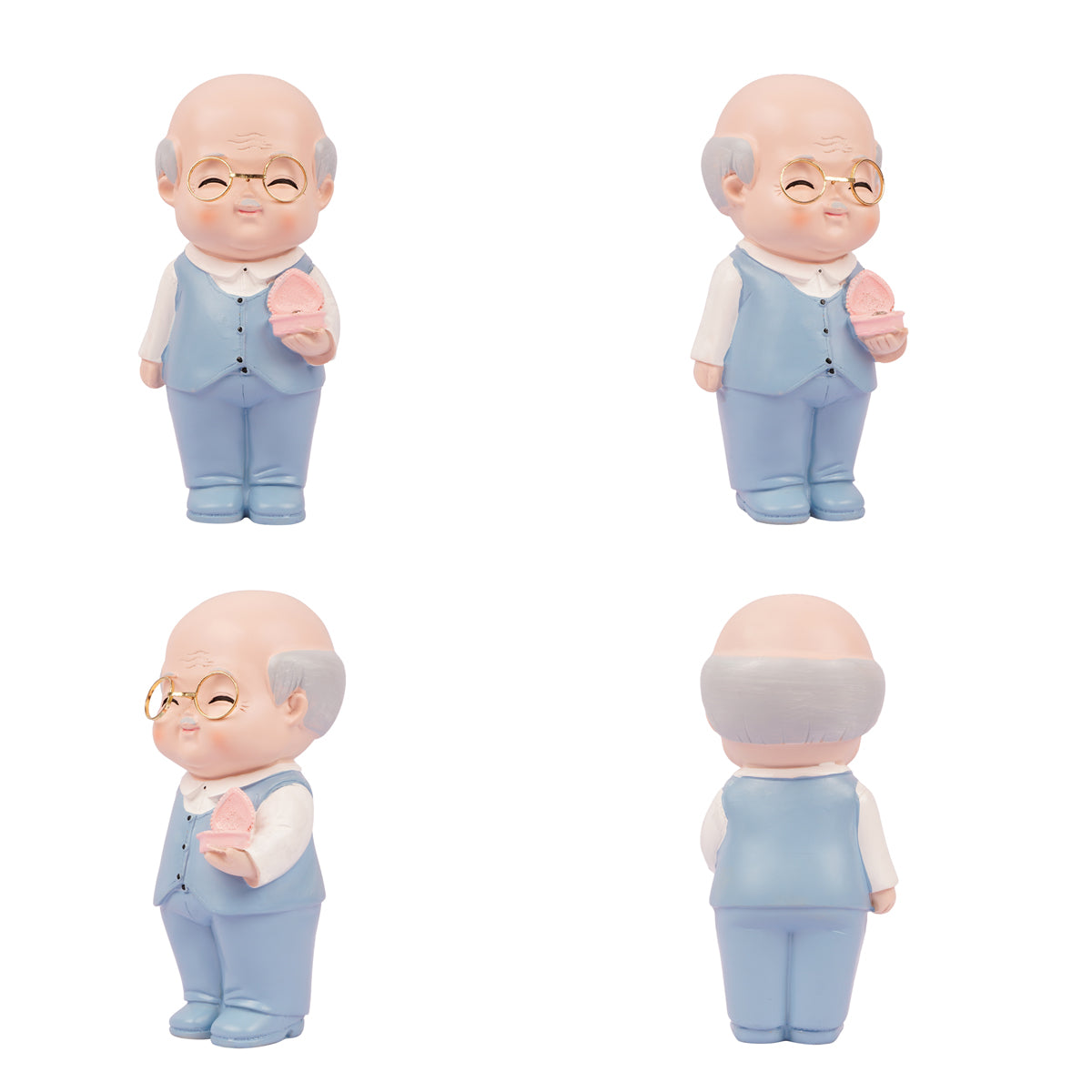 The Writershub Grandparents’ Love Figurine Set – Grey & White Showpiece