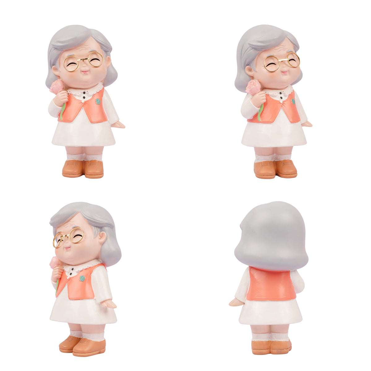 The Writershub Grandparents’ Love Figurine Set – Grey & White Showpiece