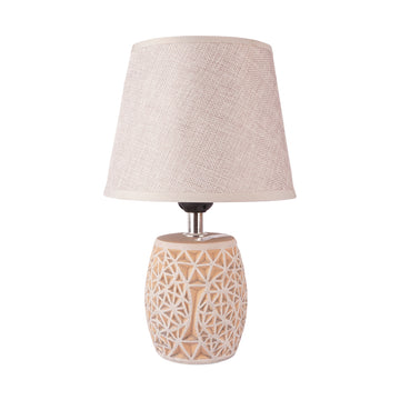The Writershub Contemporary Ceramic Table Lamp with Fabric Shade 29 cm