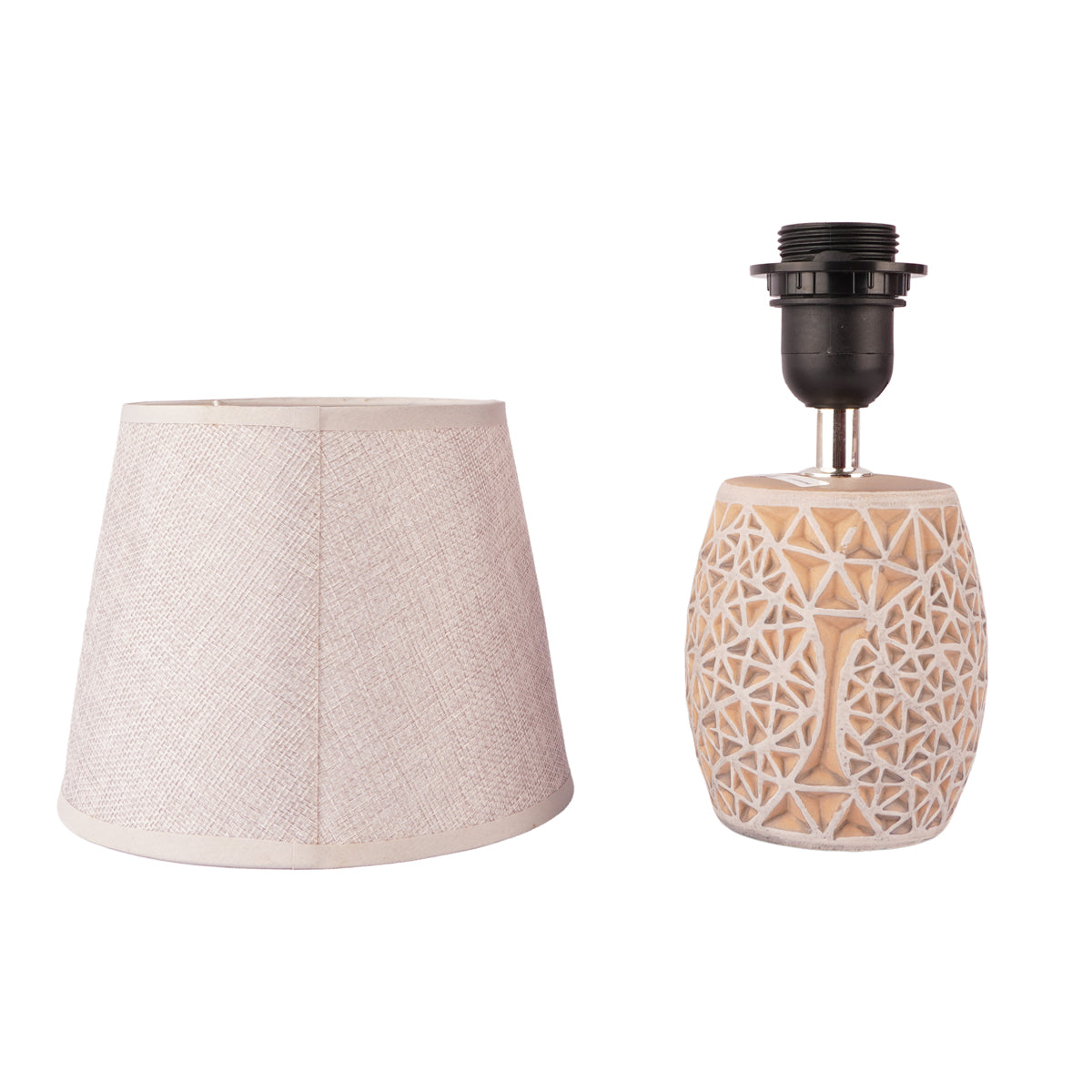 The Writershub Contemporary Ceramic Table Lamp with Fabric Shade 29 cm
