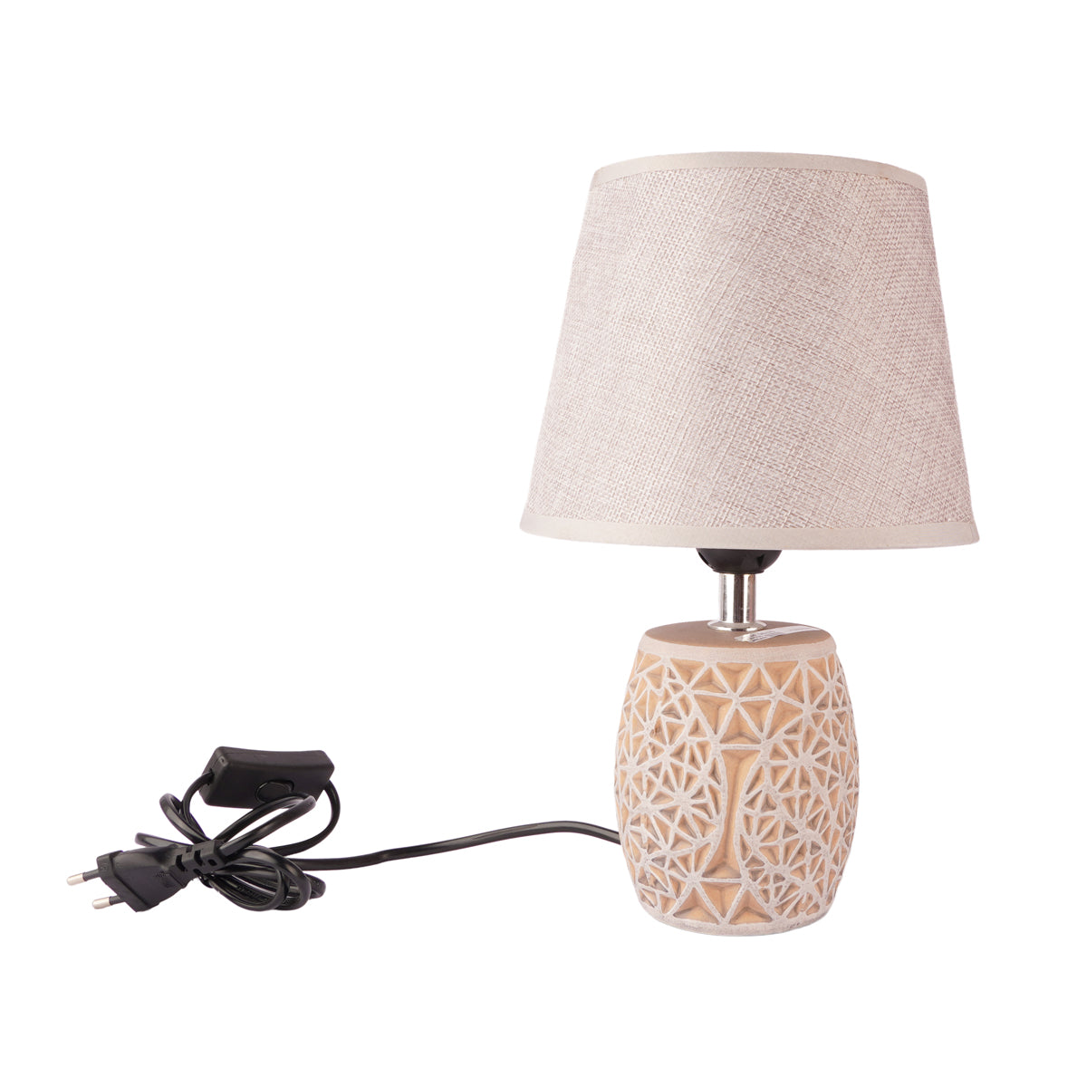 The Writershub Contemporary Ceramic Table Lamp with Fabric Shade 29 cm