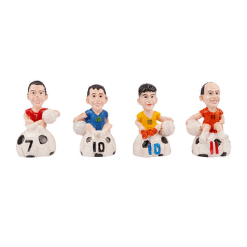 The Writershub Football Player Sitting on Ball Statue