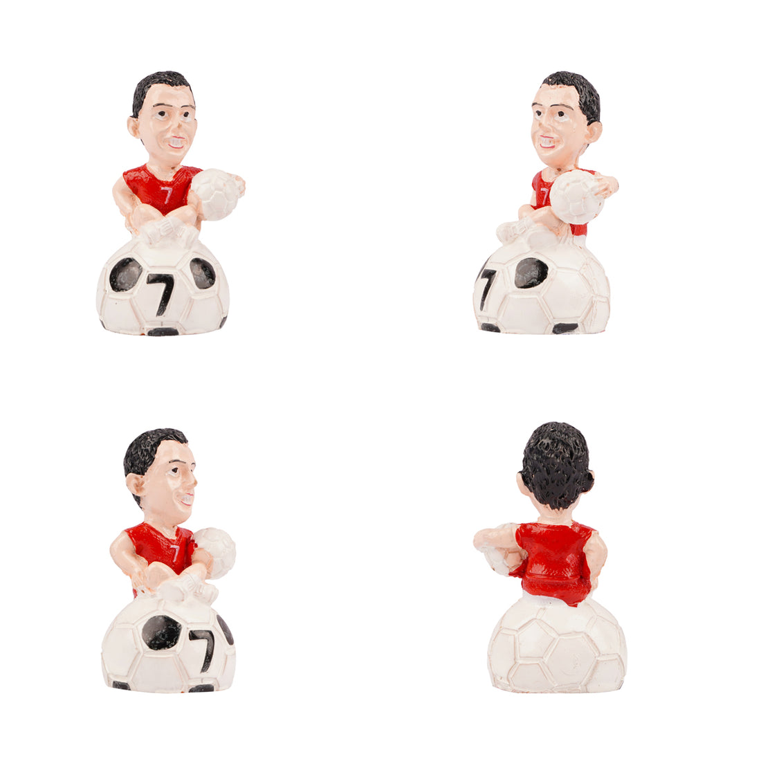 The Writershub Football Player Sitting on Ball Statue