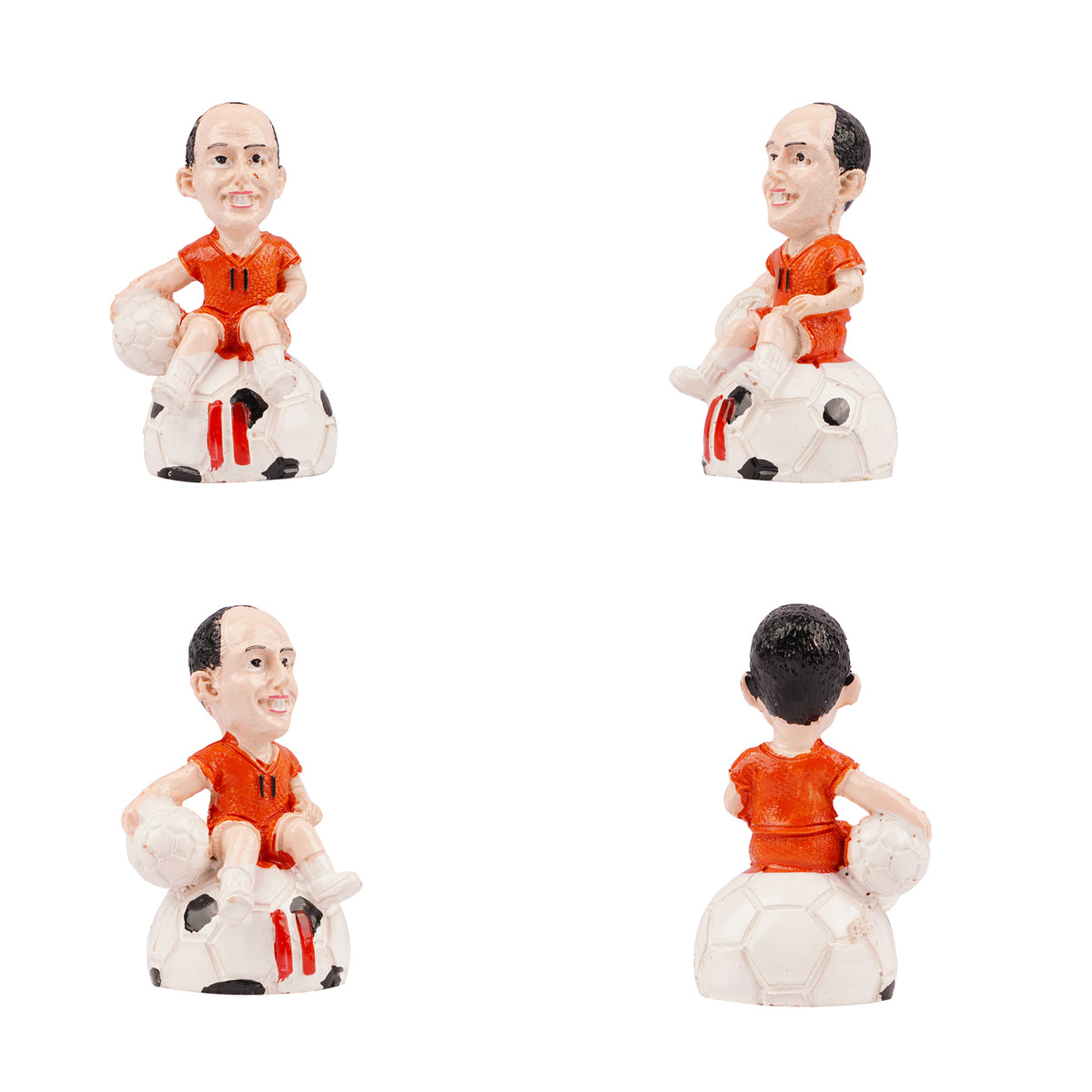 The Writershub Football Player Sitting on Ball Statue