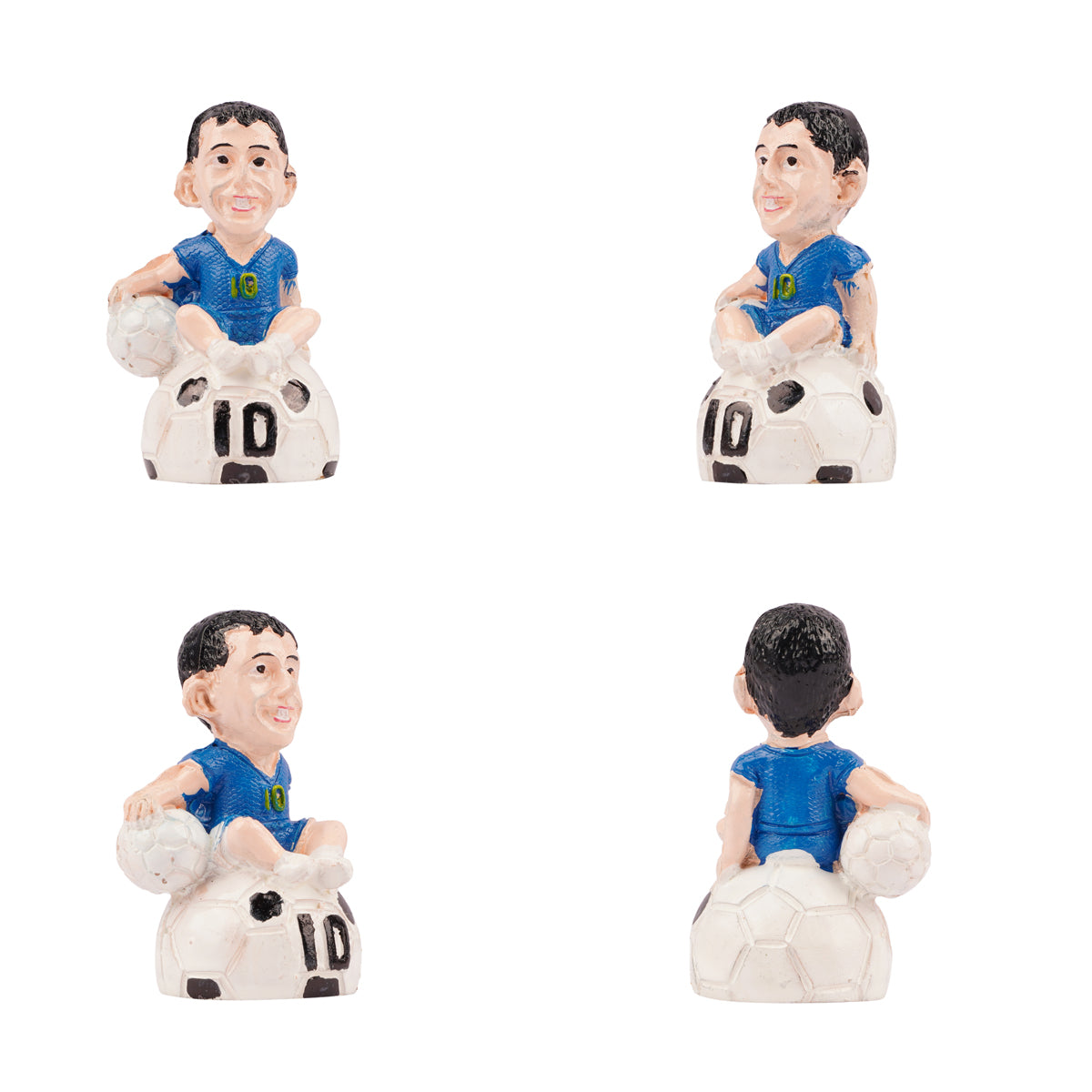 The Writershub Football Player Sitting on Ball Statue