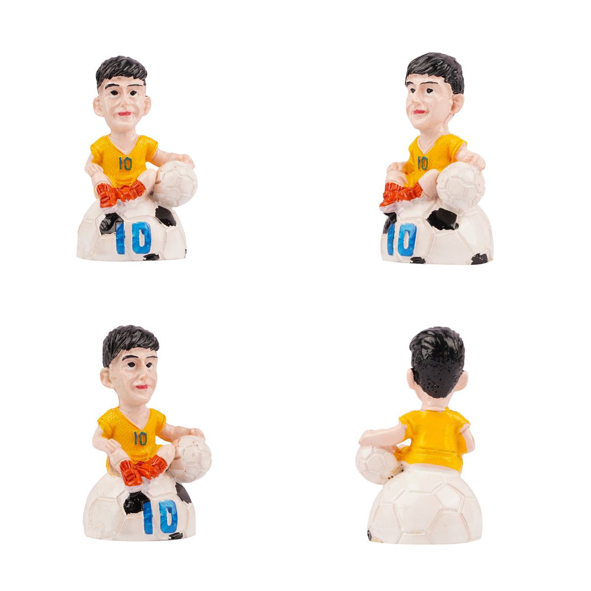 The Writershub Football Player Sitting on Ball Statue
