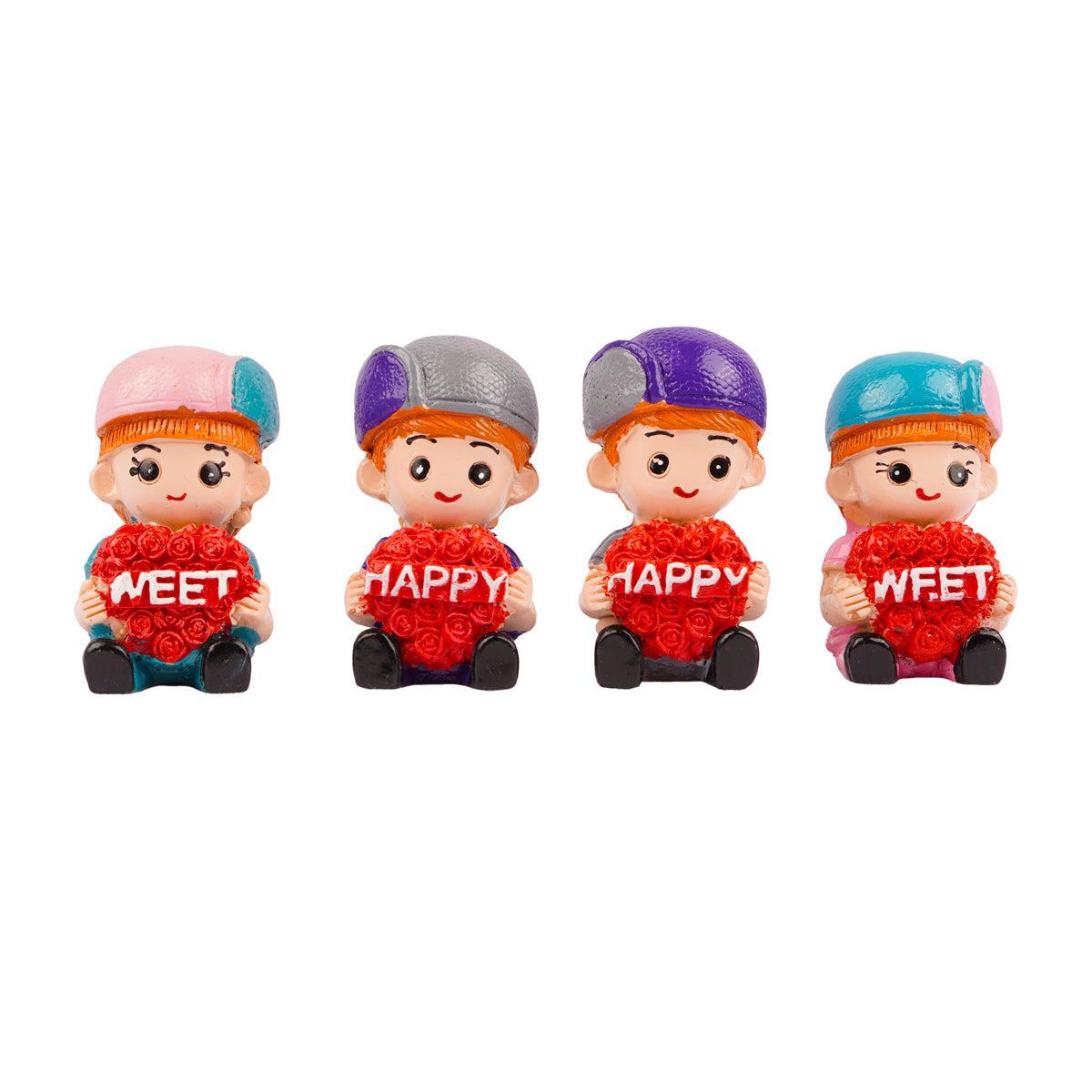 The Writershub Cute Couple Idols “Happy Meet Wishes” Resin Showpiece – Multicolour