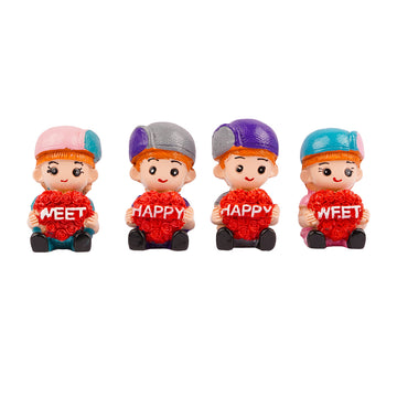 The Writershub Cute Couple Idols “Happy Meet Wishes” Resin Showpiece – Multicolour