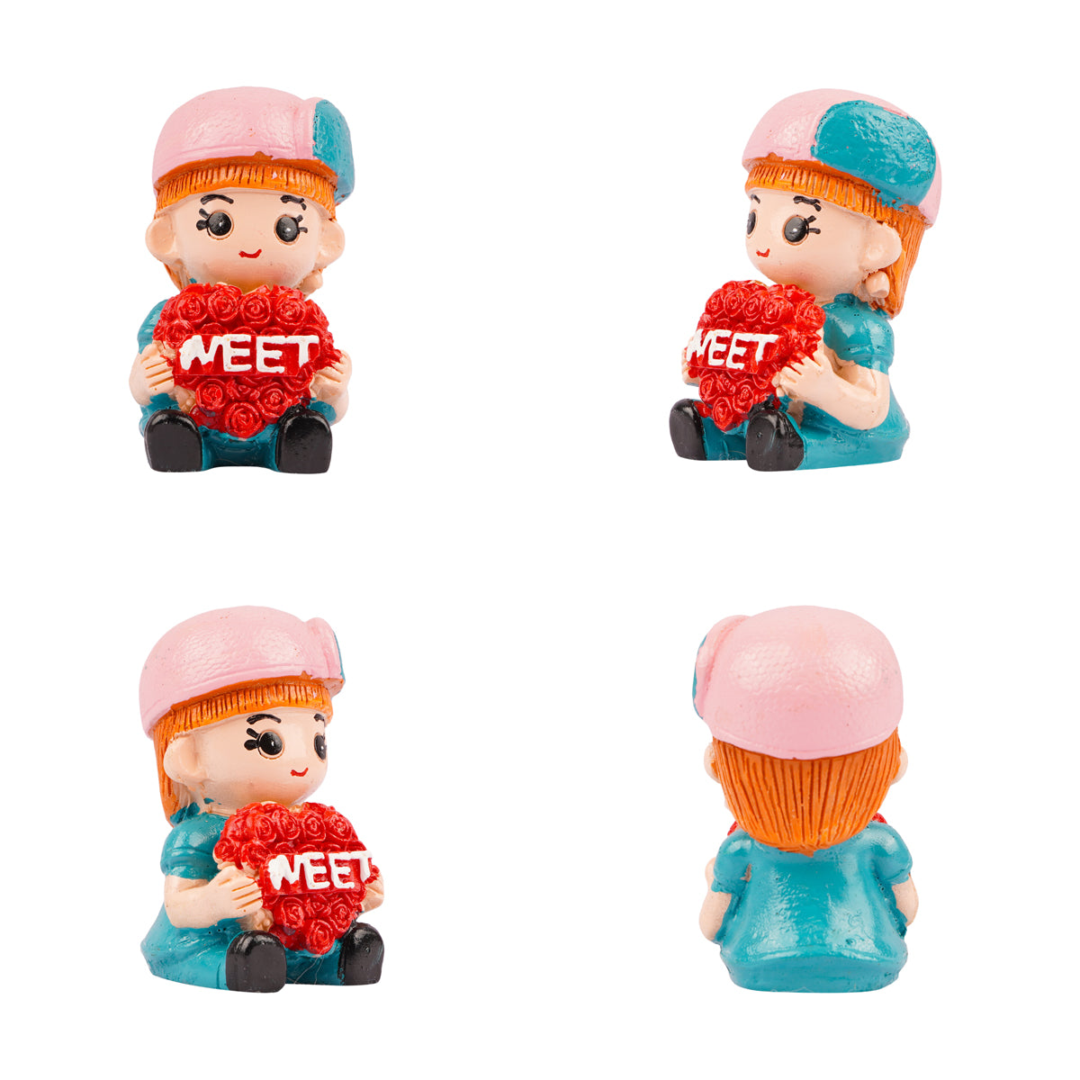 The Writershub Cute Couple Idols “Happy Meet Wishes” Resin Showpiece – Multicolour