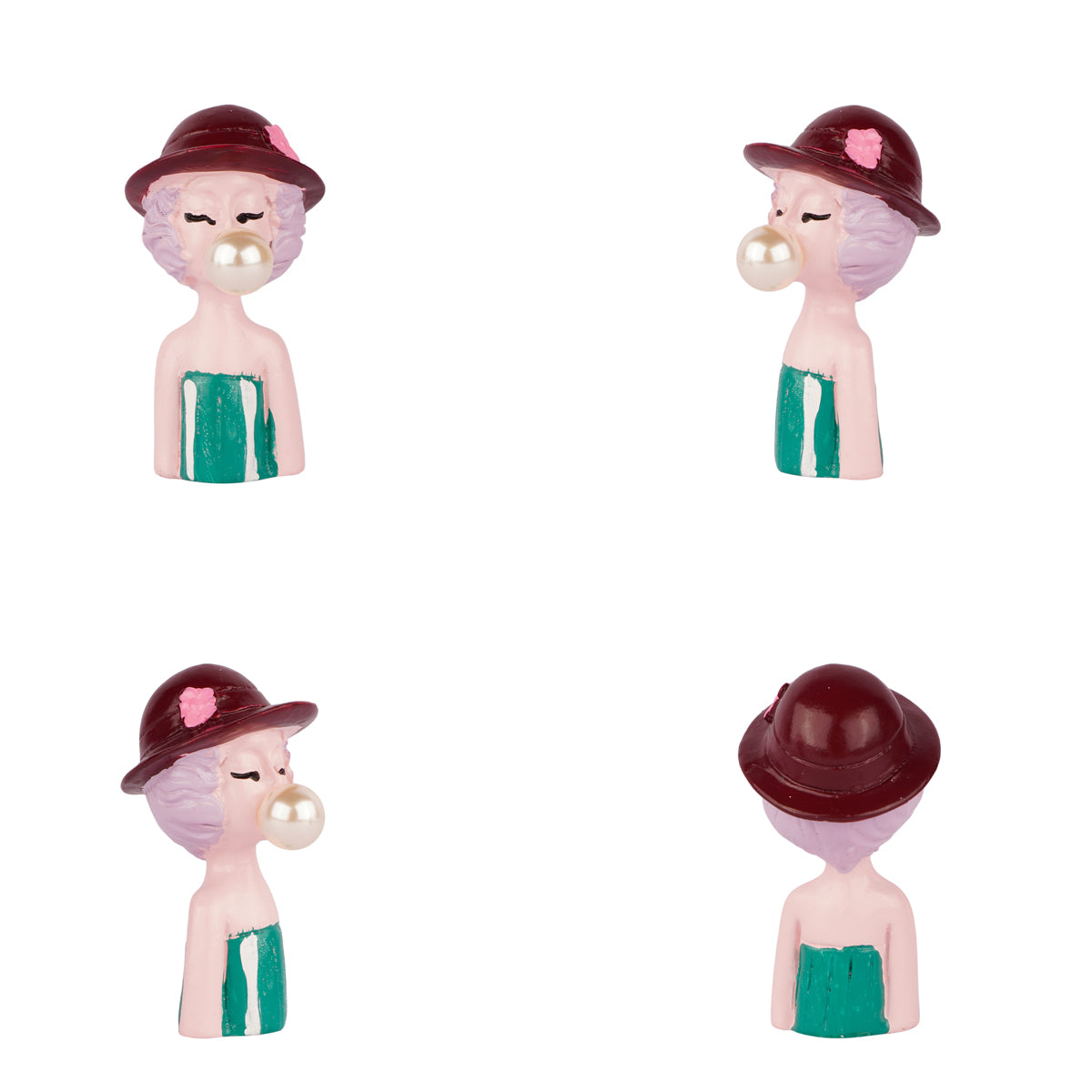The Writershub Cute Blowing Bubble Girl Resin Figurine Showpiece