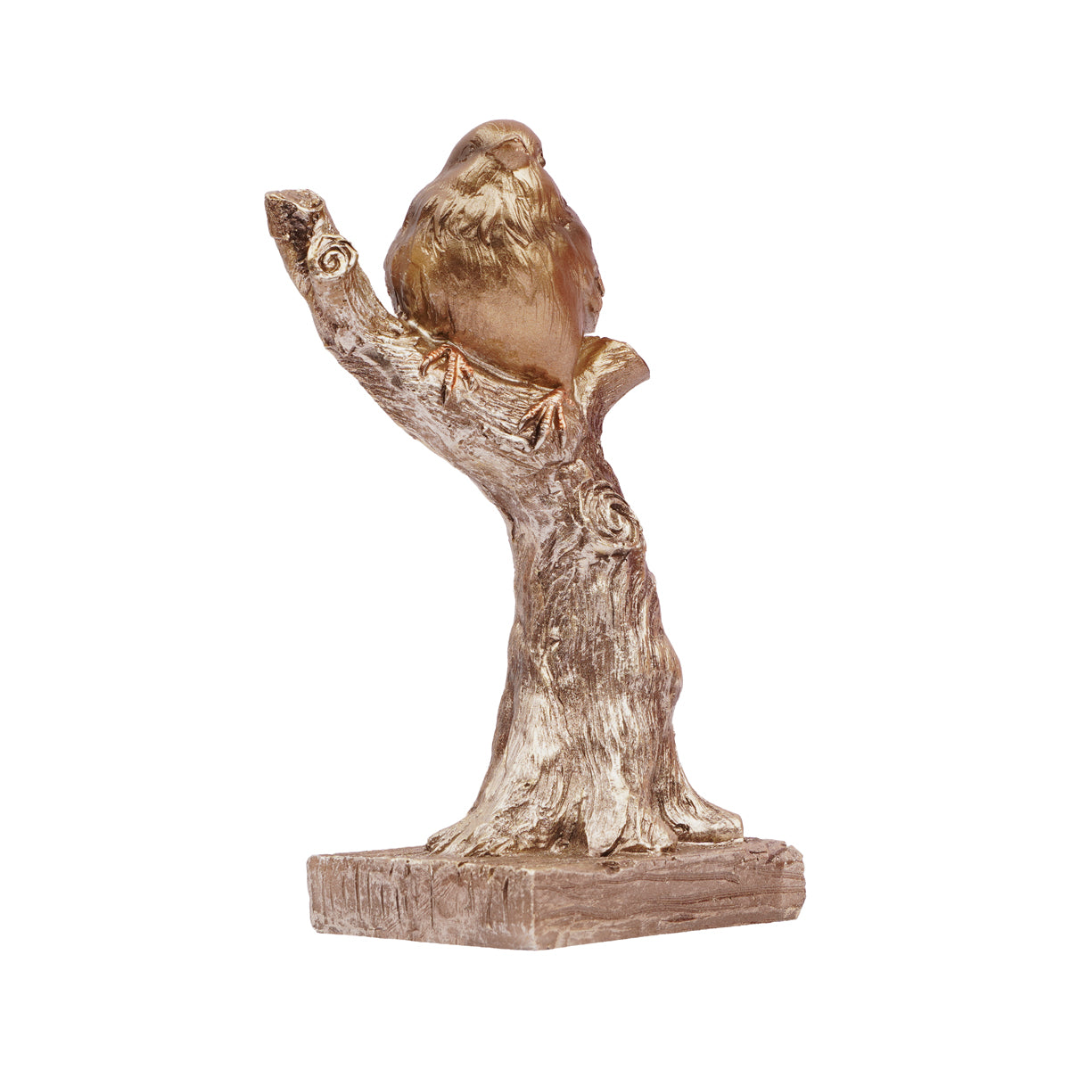 The Writershub Antique Gold Bird Figurine on Branch Decorative Showpiece