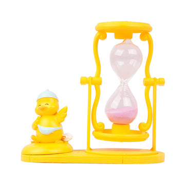 Cute Yellow Duck & Purple Sand Hourglass Timer – Kids Desk Decor & Study Timer