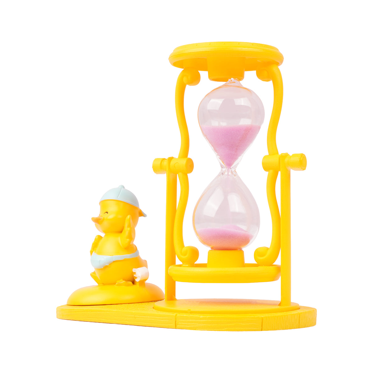 Cute Yellow Duck & Purple Sand Hourglass Timer – Kids Desk Decor & Study Timer