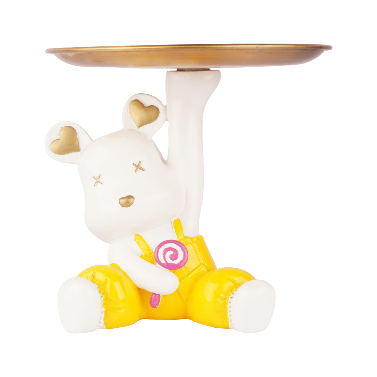 The Writershub Cute Teddy Bear Holding Platter Decorative Organizer
