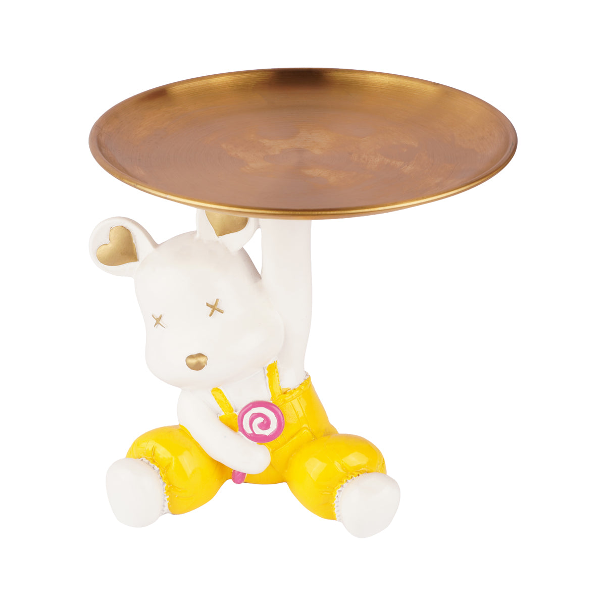 The Writershub Cute Teddy Bear Holding Platter Decorative Organizer