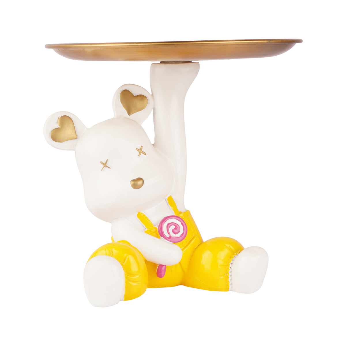 The Writershub Cute Teddy Bear Holding Platter Decorative Organizer