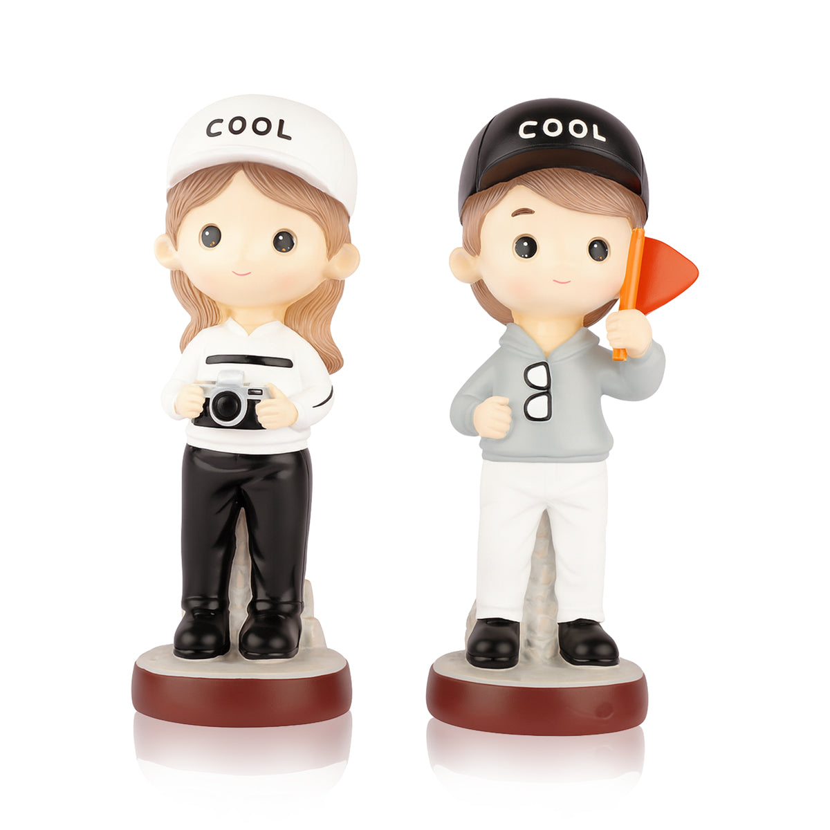 Cute “COOL Couple” Decorative Figurine Set Polyresin Showpiece